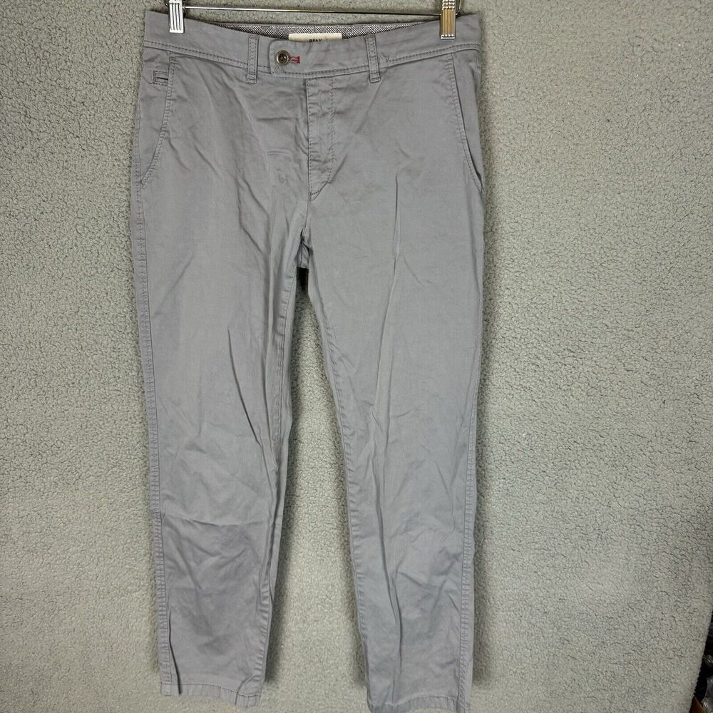 Brax Pants Mens 30x29 Grey‎ Evans Chino Regular Fit Straight Leg Casual